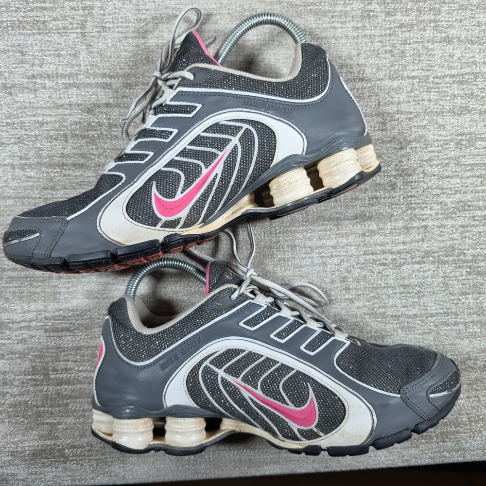 Nike Shox 356918-061 Womens 10 Grey Pink Running Sneakers Athleisure